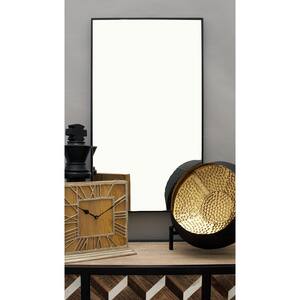 32 in. x 18 in. Rectangle Framed Black Wall Mirror with Thin Minimalistic Frame