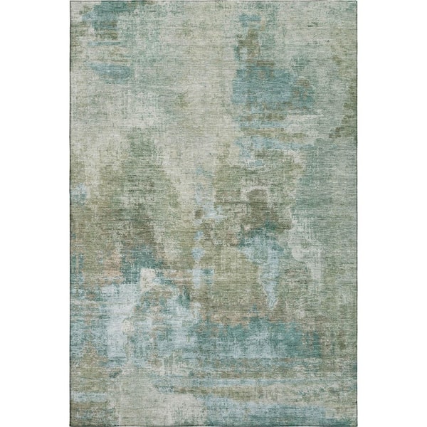 Mayfield Premium Machine Washable Abstract AMF2300 Sage 10 ft. x 14 ft. Area Rug