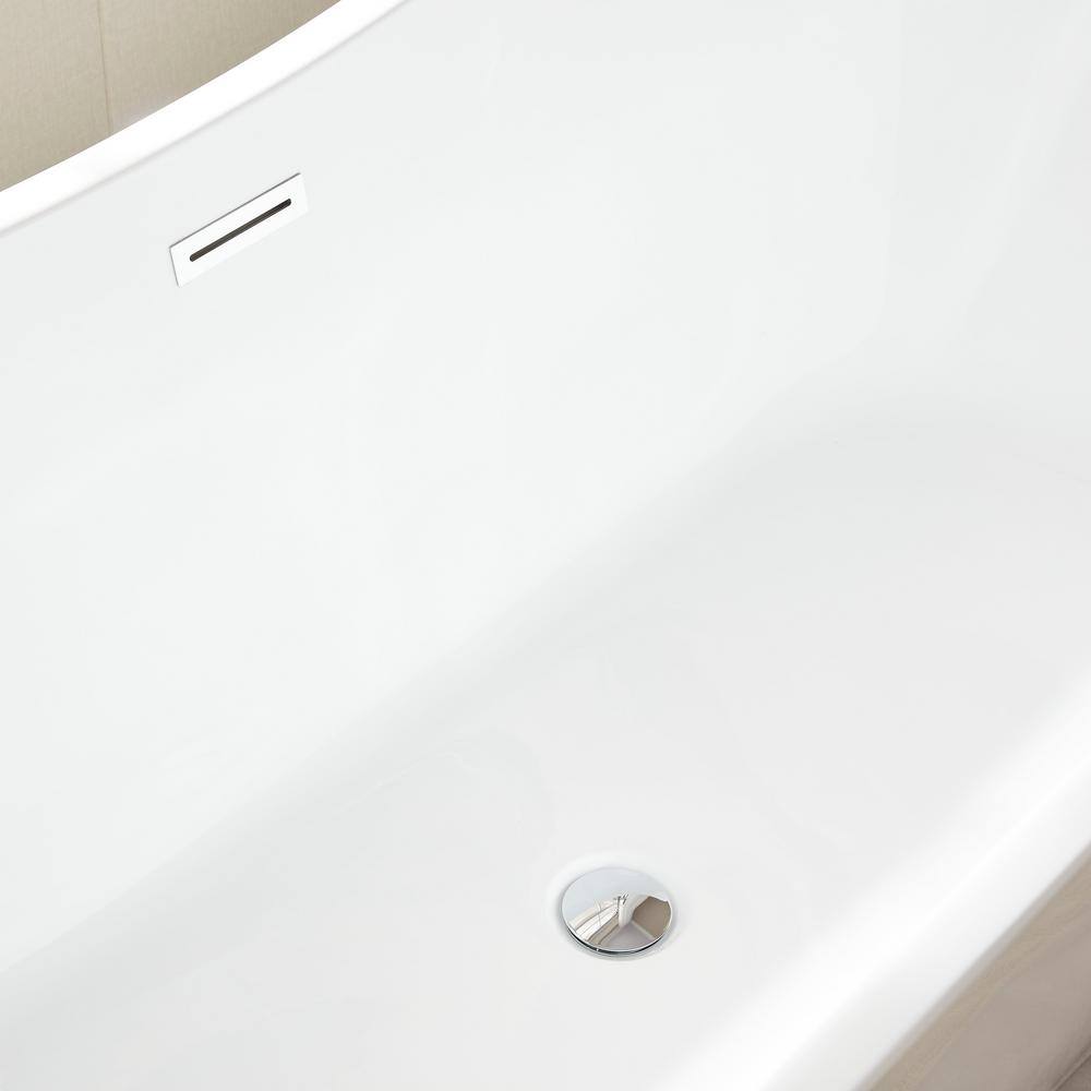 Ophelia 71" White Acrylic Freestanding Soaking Bathtub