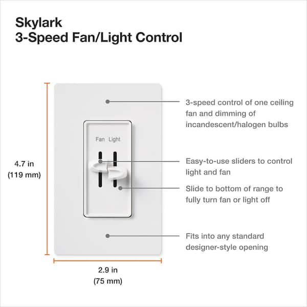 Independence 4-Speed Dual Slide Fan Switch Control, Light Almond Independence 4-Speed Dual Slide Fan Switch Control, Light Almond