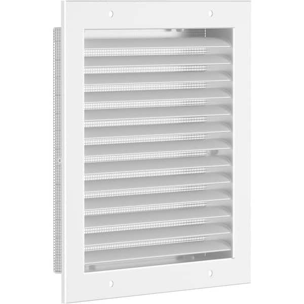 12 x 12 Square White Aluminum Alloy Gable Wall Vents with Mesh for Exterior Doors and Houses