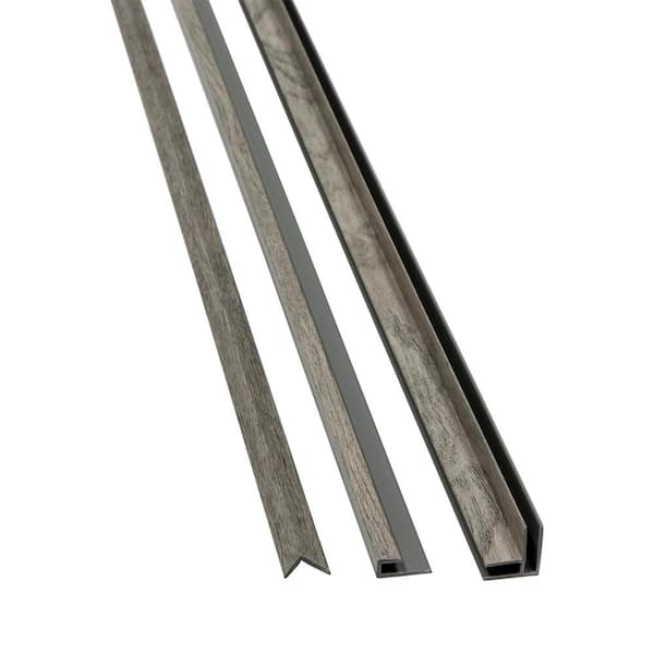 Gray Oak 94 in. Vinyl Backsplash Accessory Trim Kit