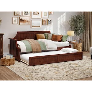 Cambridge Walnut Twin Solid Wood Daybed with Twin Trundle