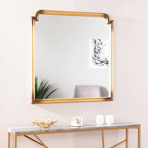 Southern Enterprises Medium Rectangle, Rectangle Gold Framed Mirror