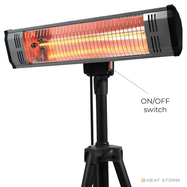 Heat Storm Tradesman 1 500 Watt Electric Outdoor Infrared Quartz Portable Space Heater with Tripod and Wall Mount HS 1500 TT The Home Depot