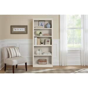 CLICKREADY Off-White Wood 5-Shelf Classic Bookcase with Adjustable Shelves (71 in. H)