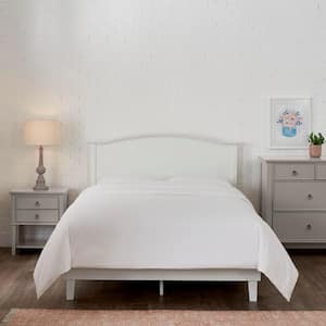 Colemont White Wood King Platform Bed with Curved Headboard (78 in. W x 48 in. H)