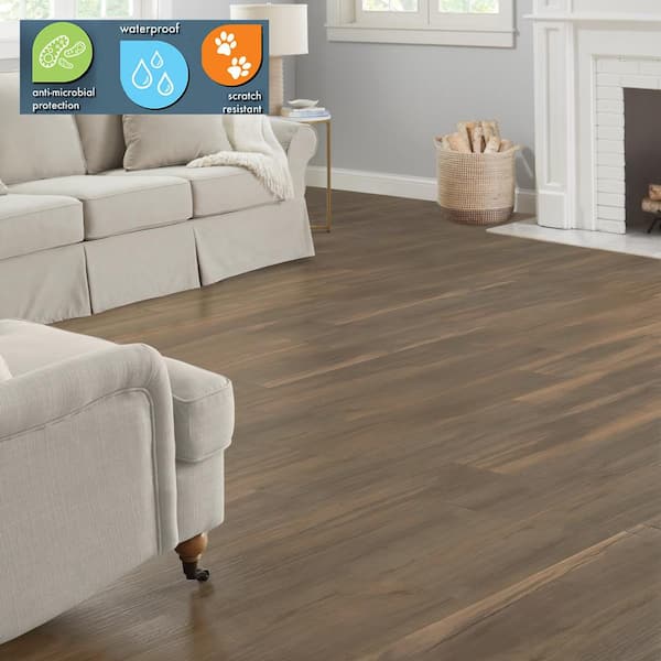 Frogtown Valley Walnut 22 MIL x 8.7 in. W x 59 in. L Waterproof Click Lock Luxury Vinyl Plank Flooring (25 sq. ft./Case)