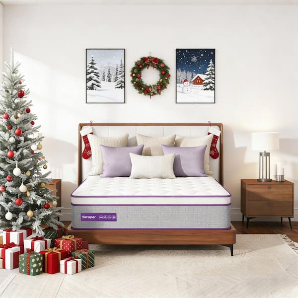 Full Size Medium Firm Memory Foam 5-Zone Hybrid Innerspring Euro Top 10 in. Bed-in-a-Box Mattress