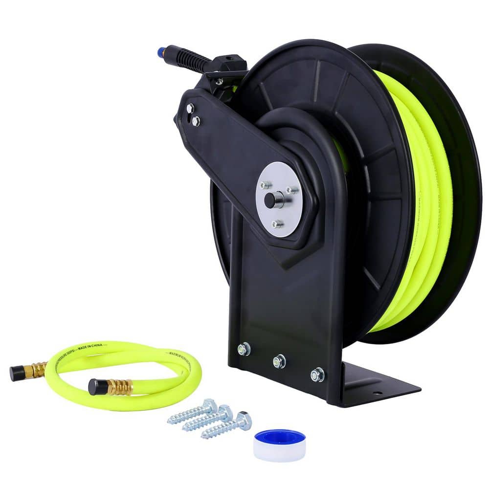 "Retractable Air Hose Reel With 3/8"" Inch x 50' Ft, Heavy Duty Hose Reel Auto Rewind Pneumatic, 300 PSI" price history on PriceWatchPro