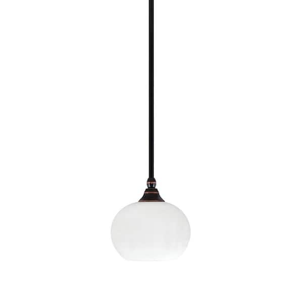 Unbranded Sparta 100-Watt 1-Light Black Copper Mini Pendant Light with White Muslin Glass and Light Bulb Not Included