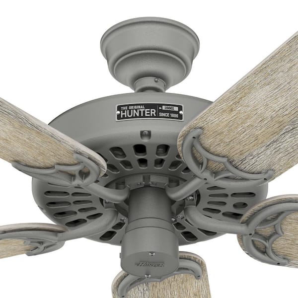 Outdoor Matte Silver Ceiling Fan 51123, Hunter Cast Iron Ceiling Fan