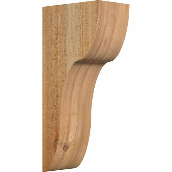 Ekena Millwork 6 in. x 10 in. x 22 in. Western Red Cedar Carmel Rough Sawn Corbel