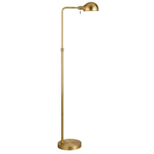 66 in. Gold 1 1-Way (On/Off) Arc Floor Lamp for Living Room with Metal Dome Shade