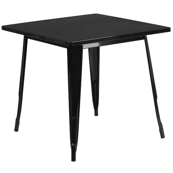 Carnegy Avenue Black Square Metal Outdoor Bistro Table