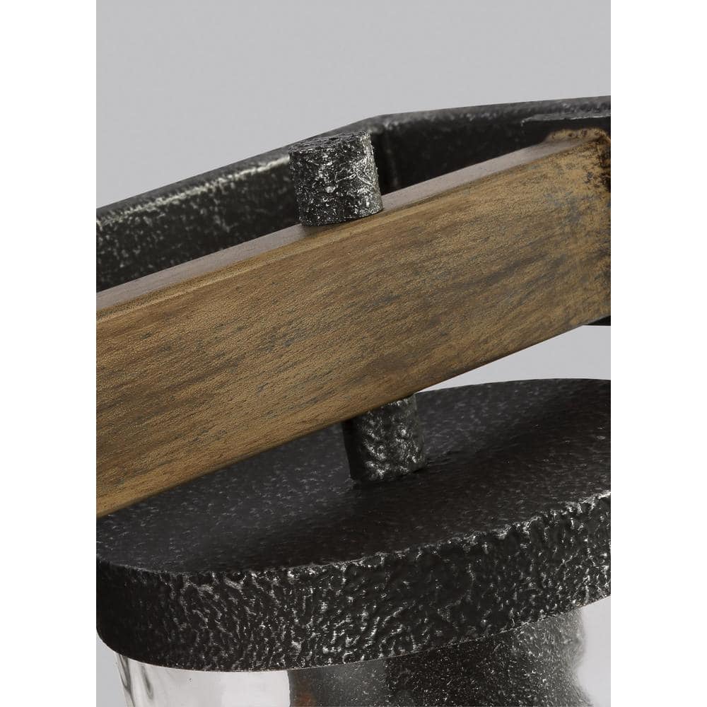Rustic Industrial Weathered Oak & Slate Grey 2-Light Outdoor Vanity