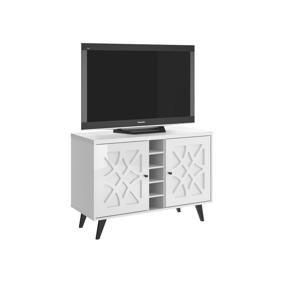 Home Source Industries Home Source White 36 in. TV Stand with Fits TV's up to 36 in