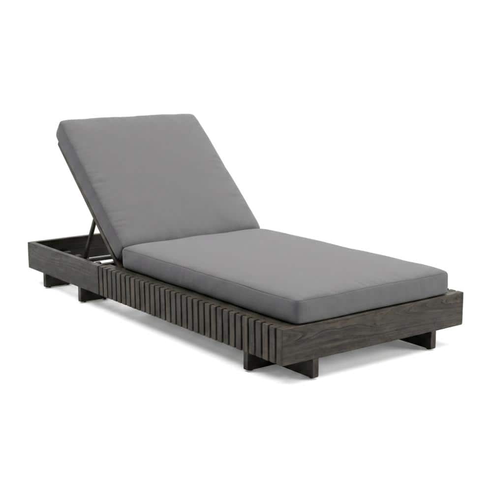 Solid Wood Outdoor Lounge Chair with Dark Grey Cushions, Waterproof price history on PriceWatchPro