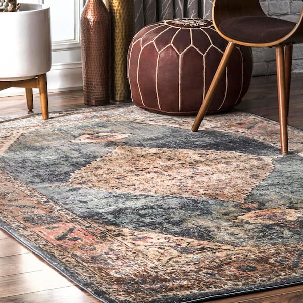 Decorative handmade vintage rug 3.10\u2019\u2019 X 6.7\u2019\u2019 ft pale color carpet dining room area rug C-214