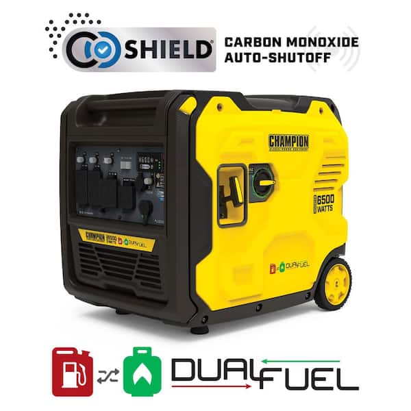 6500/5250-Watt Recoil Start Gas, Propane Dual Fuel Inverter Portable Generator, Free 3-Year Warranty for RV and Home
