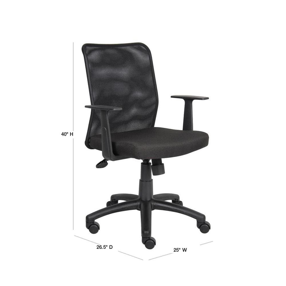 Black Mesh Swivel Office Task Chair with Arms