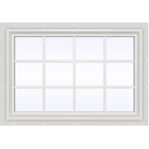 47.5 in. x 35.5 in. V-2500 Series White Vinyl Fixed Picture Window with Colonial Grids/Grilles