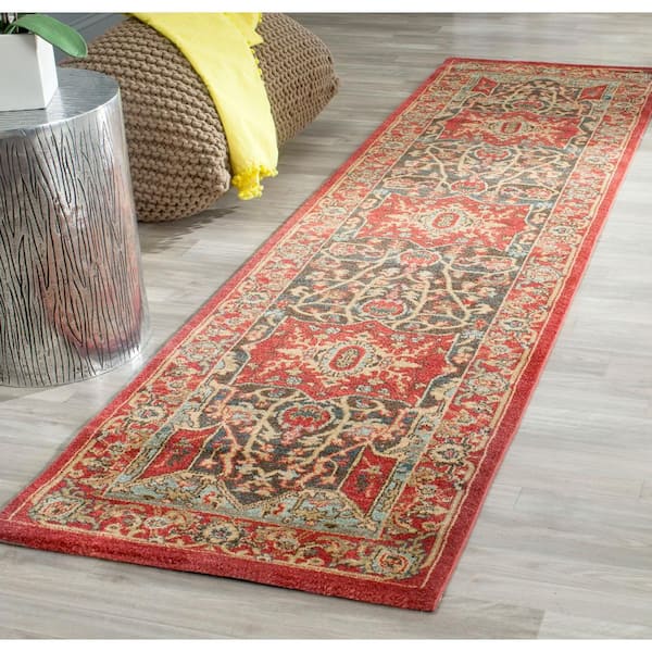 Mahal Red/Red 2 ft. x 8 ft. Border Runner Rug