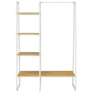 Steel Clothes Rack Free Standing Closet Organizer with 5 Shelves Hanging Bar 40 in. W x 59 in. H