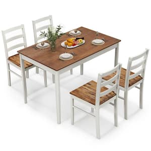 5-Piece Rectangle Wood Top Bar Table Set Dining Room Set