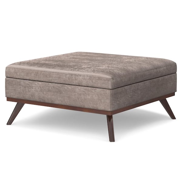 Simpli Home Owen 40 in. Square XL Coffee Table Storage