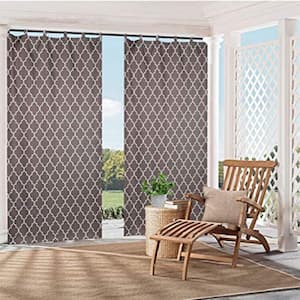 Outdoor Curtain for Patio Waterproof Privacy Panel for Porch Gazebo Deck Moroccan Trellis 50"x 84" ( 1 Panel )