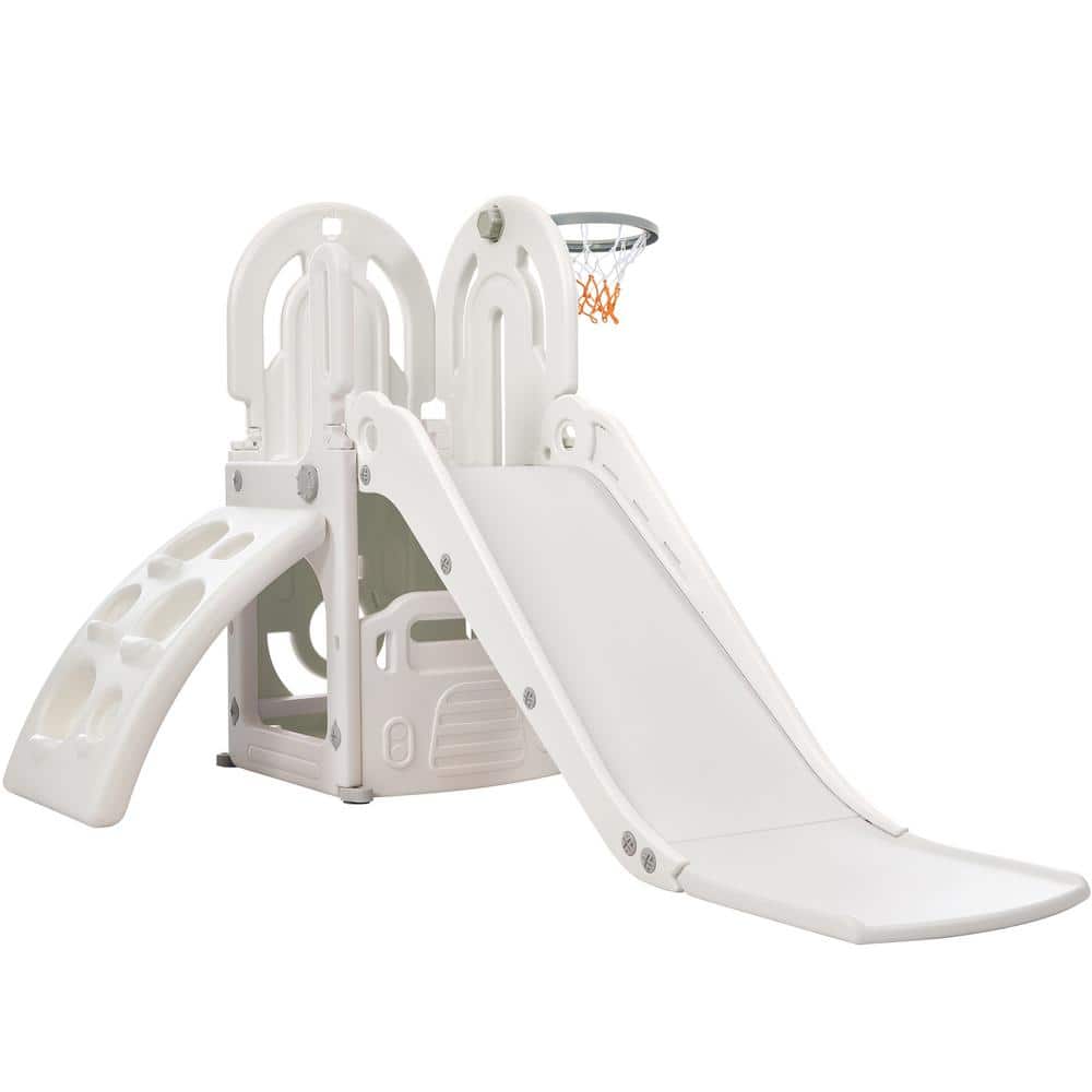 4-in-1 Toddler Climber & Slide, Kids Playground Climber Freestanding Slide 