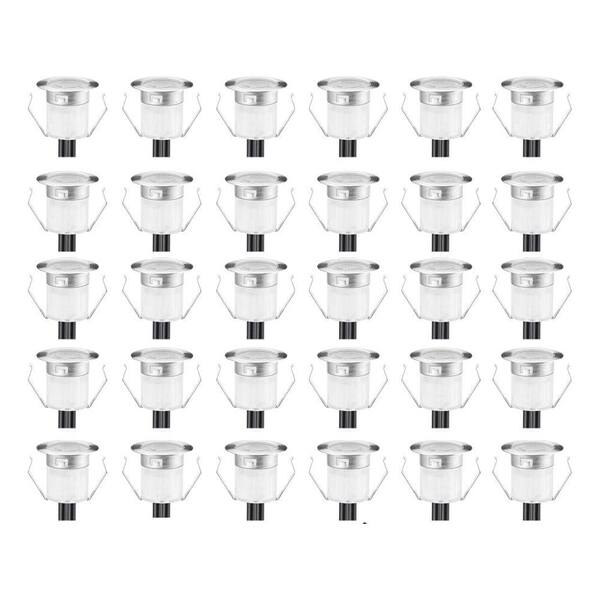 30pcs WiFi Smart RGB LED Deck Lights Kit Low Voltage Recessed Waterproof In-ground Outdoor Landscape Lighting