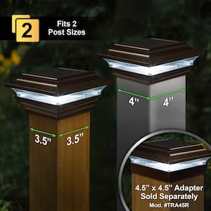 Imperial 4 in. x 4 in. Outdoor Bronze Cast Aluminum LED Solar Post Cap (2-Pack)