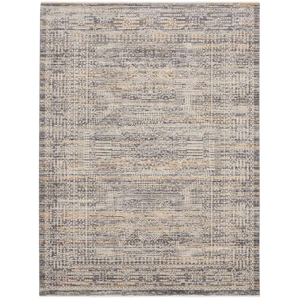 Lynx Ivory Slate 12 ft. x 16 ft. All-over design Transitional Area Rug