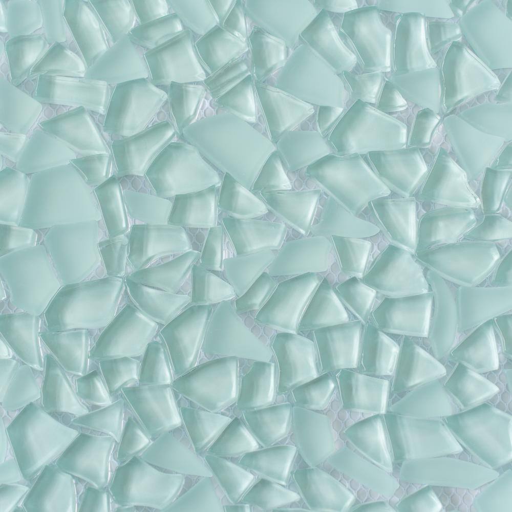 Aqua Blue Glass Pebbles Mosaic Tile for Bathroom and Kitchen