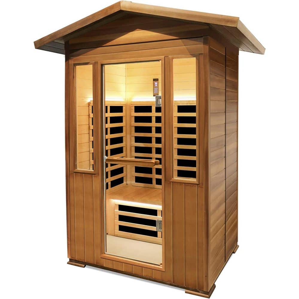 3-Person Outdoor Hemlock Infrared Sauna with Red Light Cedar Wooden Indoor Sauna Spa price history on PriceWatchPro