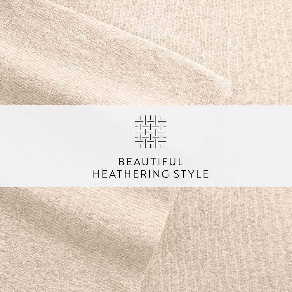 Twin XL Oatmeal Cotton Jersey Knit Bedding Set