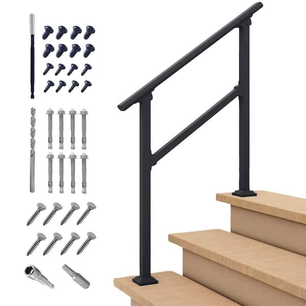 2-3 Step Handrail and Indoor Stair Railing Kit for Outdoor Steps