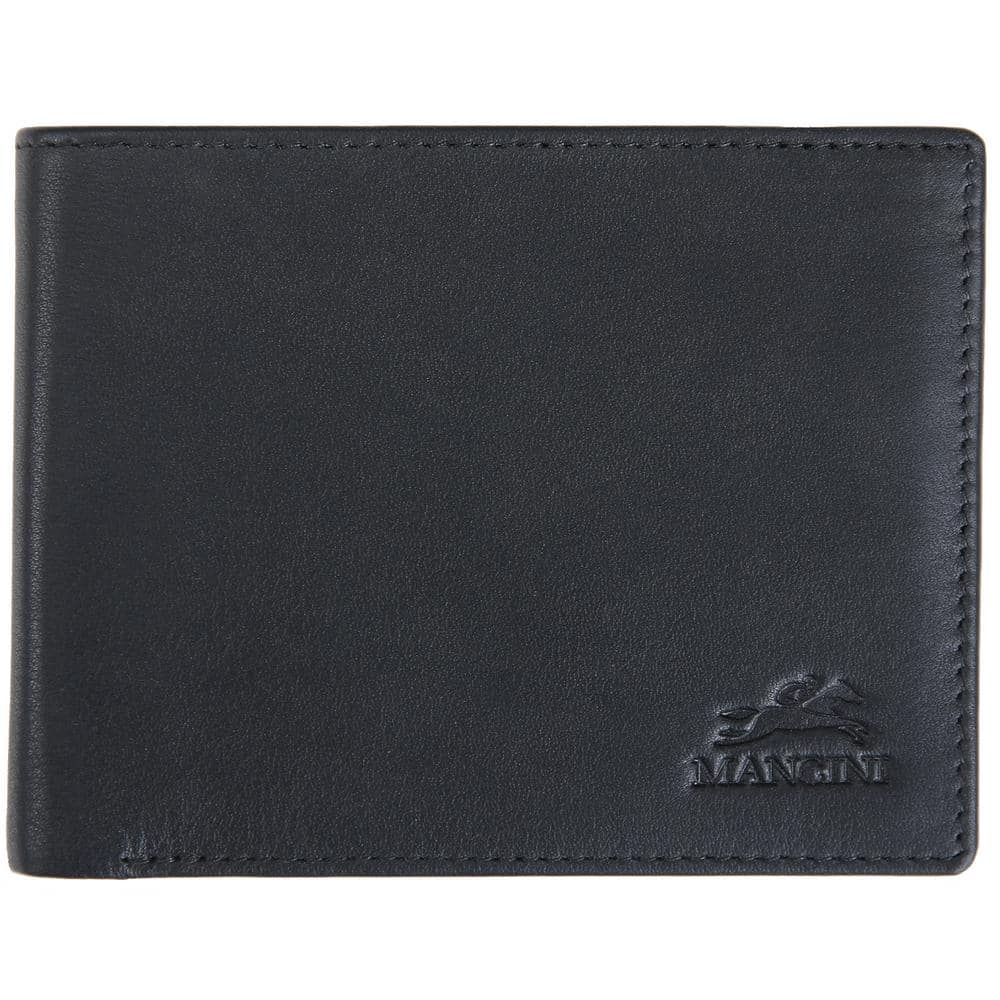 Monterrey Collection Black Leather RFID Secure Left Wing Wallet