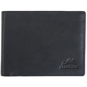Monterrey Collection Black Leather RFID Secure Left Wing Wallet