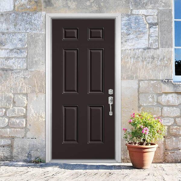 Masonite 32 in. x 80 in. 6-Panel Right-Hand Inswing Painted Steel