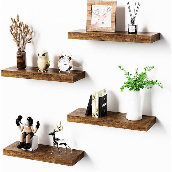 Unbranded Floating Shelves 15.7 in W x 5.7 in D Rustic Brown Engineered Wood Wall Mounted Decorative Wall Shelf