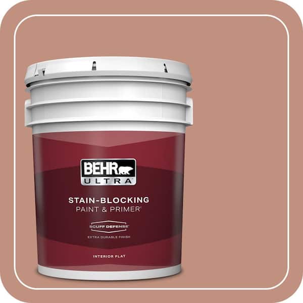 BEHR ULTRA 5 gal. #MQ1-51 Mesa Peach Extra Durable Flat Interior Paint & Primer
