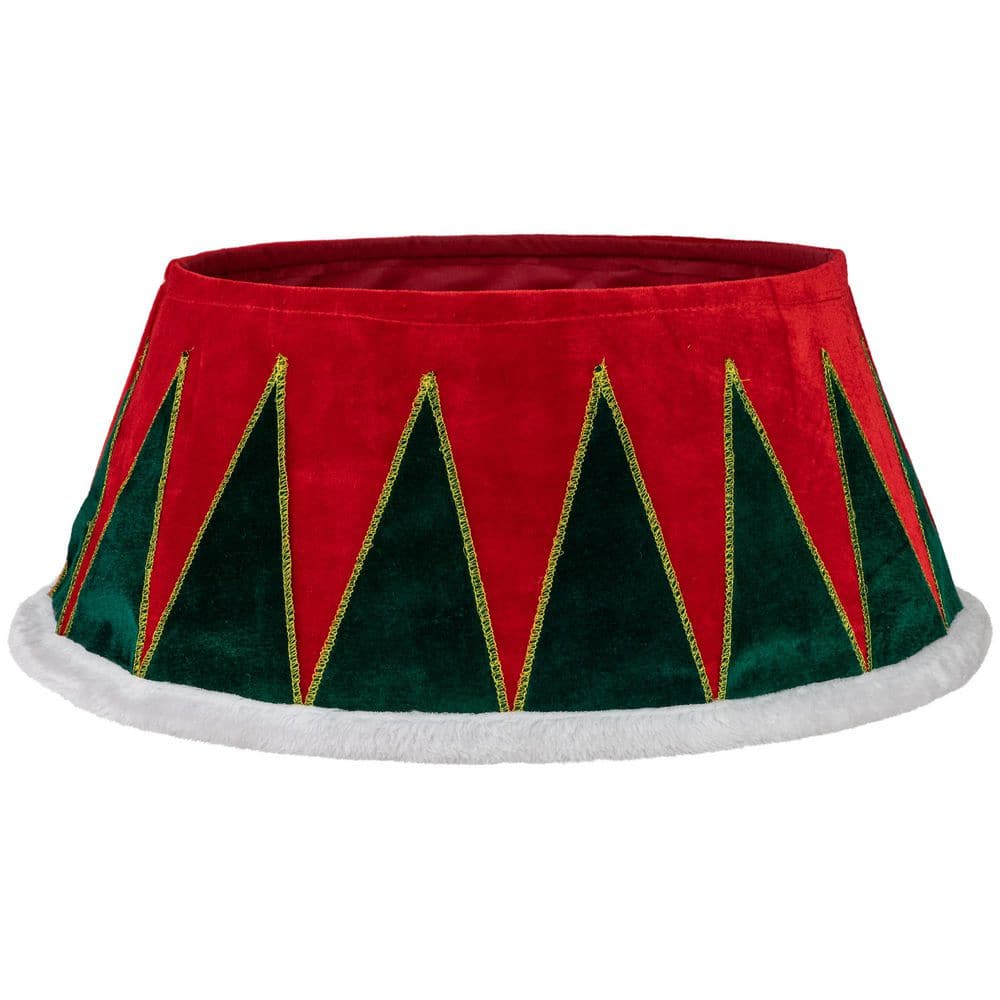 25 in. Red and Green Fabric Drum with White Trim Christmas Tree Collar price history on PriceWatchPro