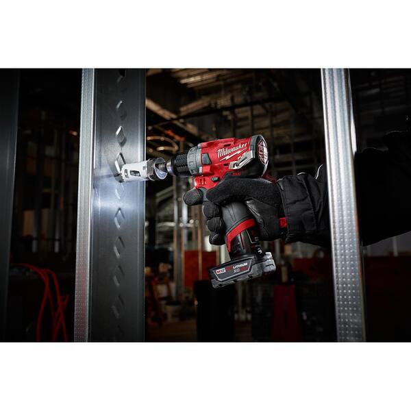 Milwaukee - M12 FUEL 12V Lithium-Ion Brushless Cordless 1/2 in. Hammer Drill Kit with 4.0 Ah and 2.0 Ah Battery and Hard Case