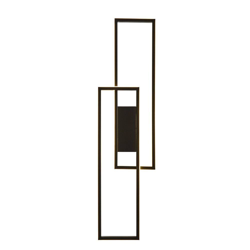 7.48 in. 2-Light Black Modern Indoor Dimmable LED Vanity Light Wall Light with Acrylic Shade and Remote price history on PriceWatchPro