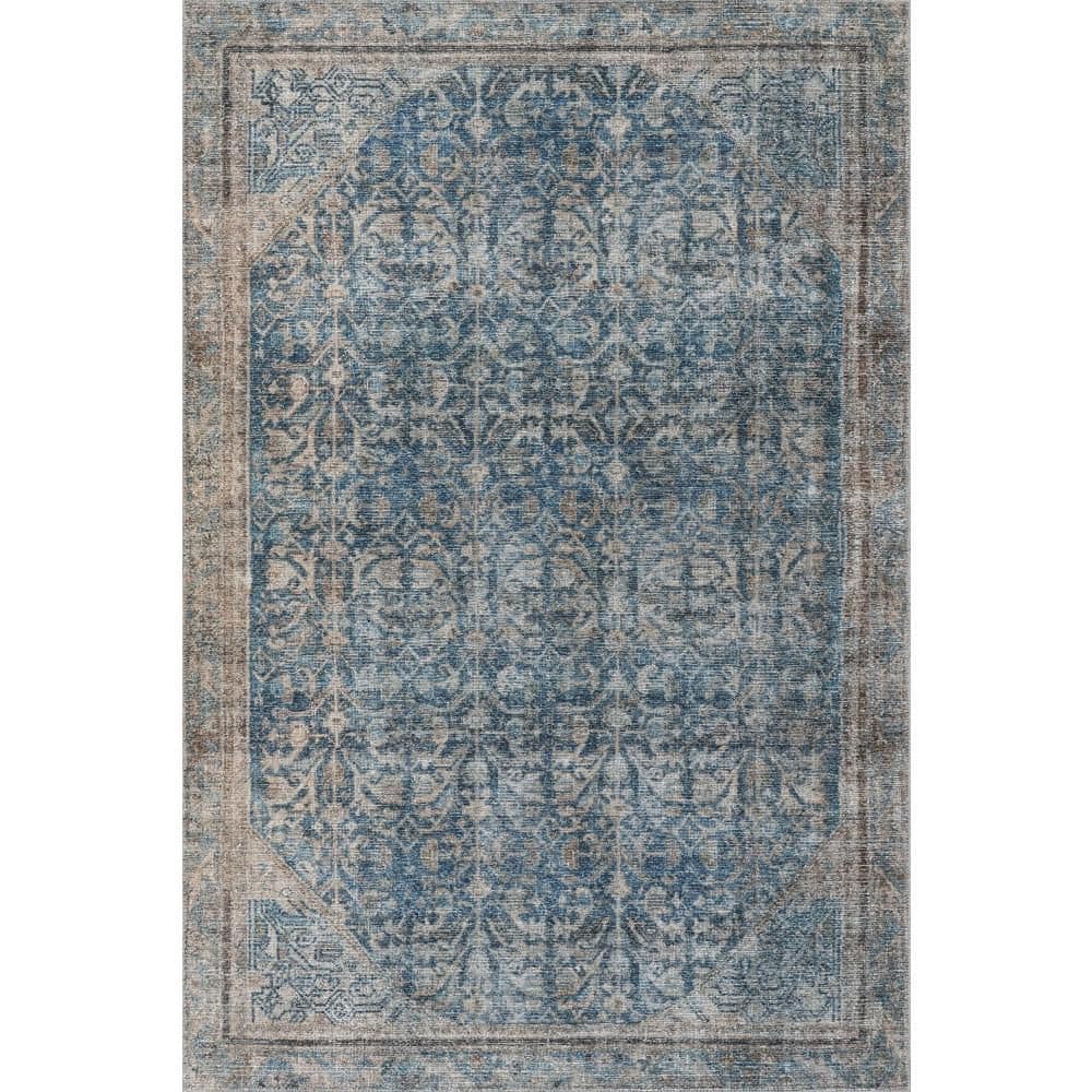 5 ft. x 8 ft. Blue Tila Vintage and Distressed Washable Indoor Area Rug price history on PriceWatchPro