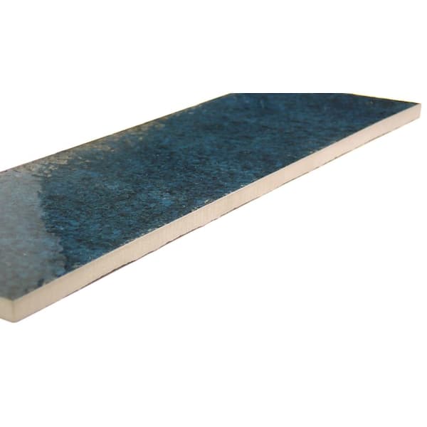 Inhale Azul 4 in. x 12 in. Glossy Porcelain Floor and Wall Tile (12.27 Sq. Ft./ Case)