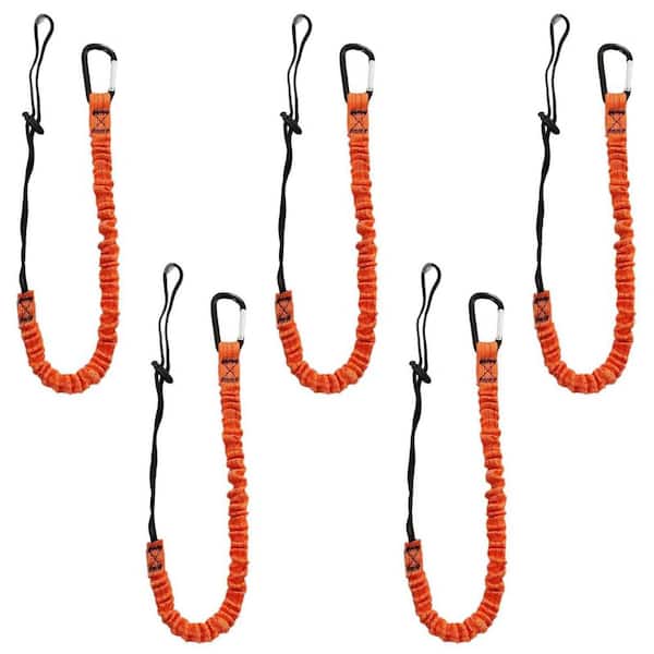 Extendable Tool Lanyard with Carabiner and Adjustable Loop End for Scaffolding Roofing Fall Protection 5 Pack